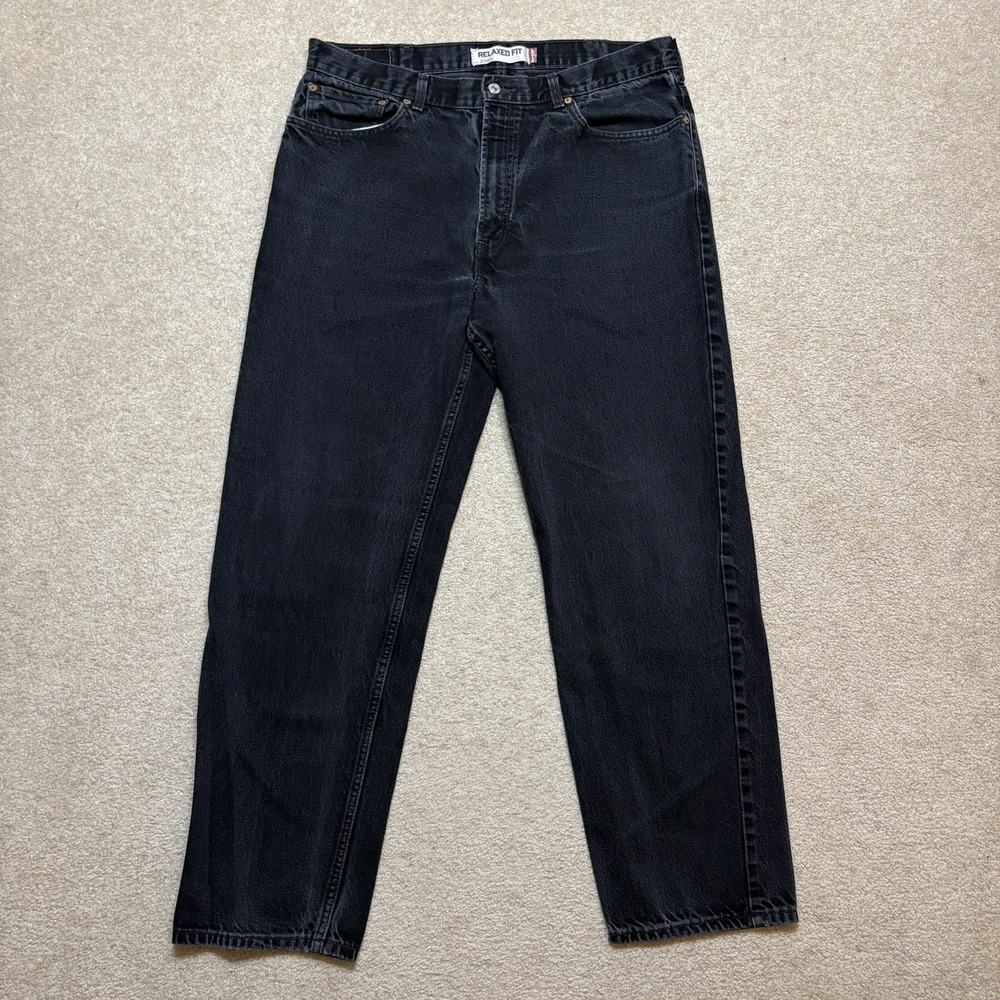 Vtg Levis 550 Jeans Mens 36x32 Black Relaxed Fit Tapered Denim Pants Y2K Mexico
